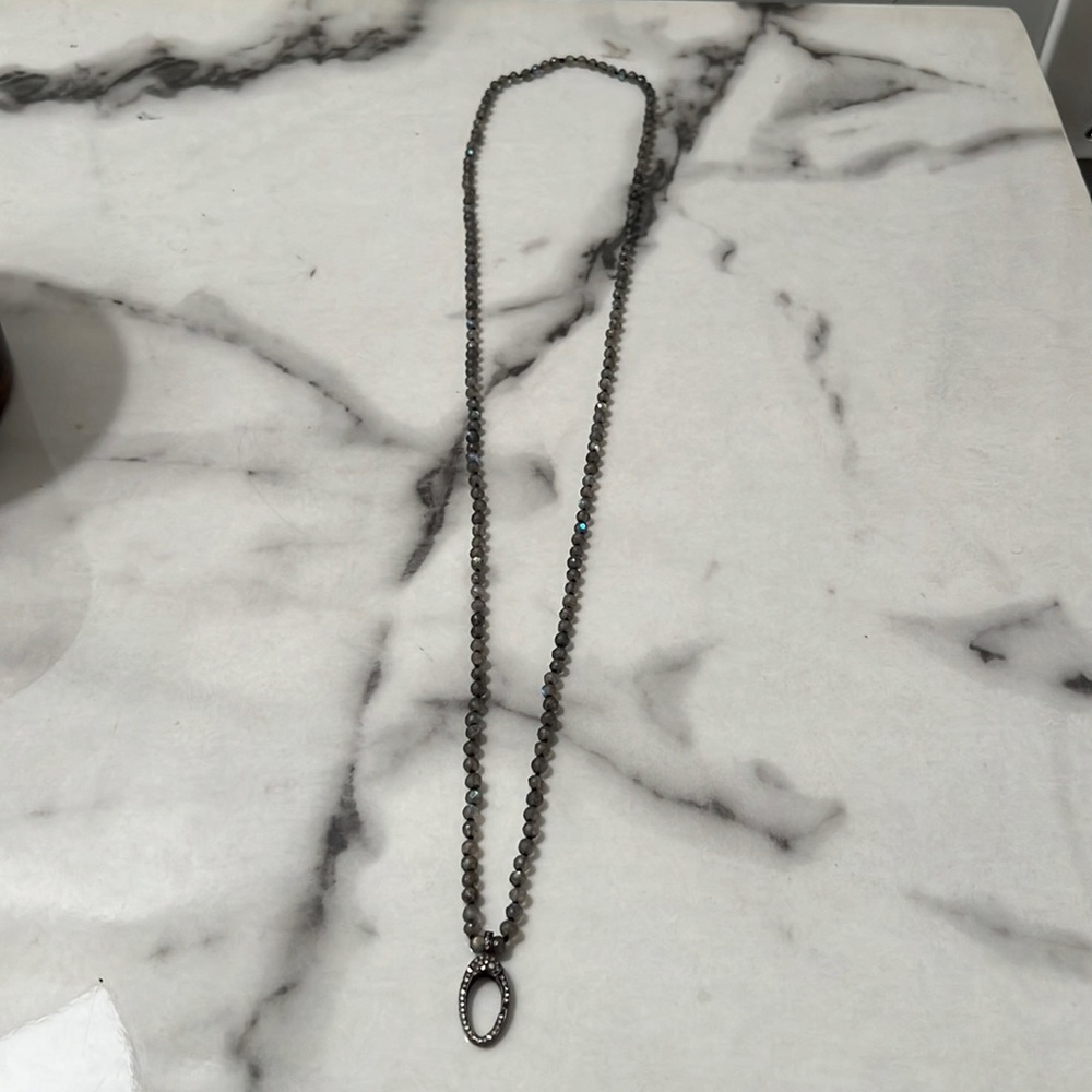 Moonstone chain with diamond lobster clasp